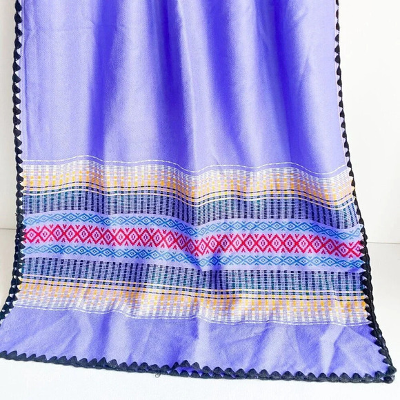 Vintage Lavender Puprle Guatemalan Ethnic Midi Dress  L - Picture 5 of 7